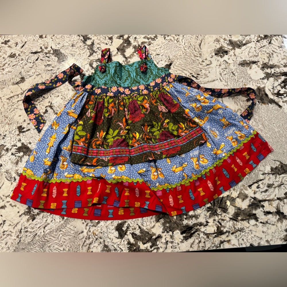 Matilda Jane - size 4 Paint by Numbers Fox apron dress